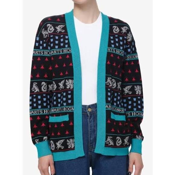 Bioworld Harry Potter Sweaters - Bioworld Harry Potter Hogwarts House Holiday Cardigan S